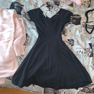 Black A-line dress with back cutout